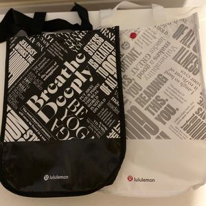 Two Small Lululemon Tote Reusable Bags!